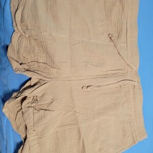 Light Tan Drawstring Cotton Shorts